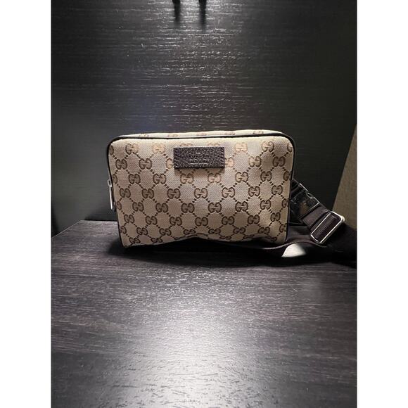 Gucci GG Monogram Canvas Belt Messenger Crossbody Belt Bundle With Match Wallet - Picture 1 of 16